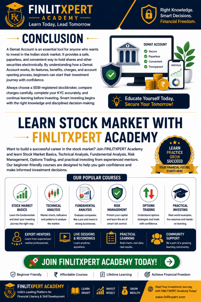 Learn Stock Market with FINLITXPERT Academy through beginner-friendly courses and practical investing education